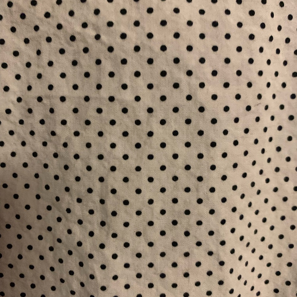 EUC Max Jeans Poof Balloon Billowed Sleeve Blouse Navy Blue Polka Dot - Picture 3 of 7